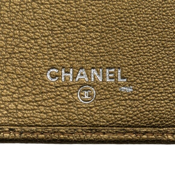 CHANEL Authentic Green Leather Logo Wallet - Picture 7 of 10